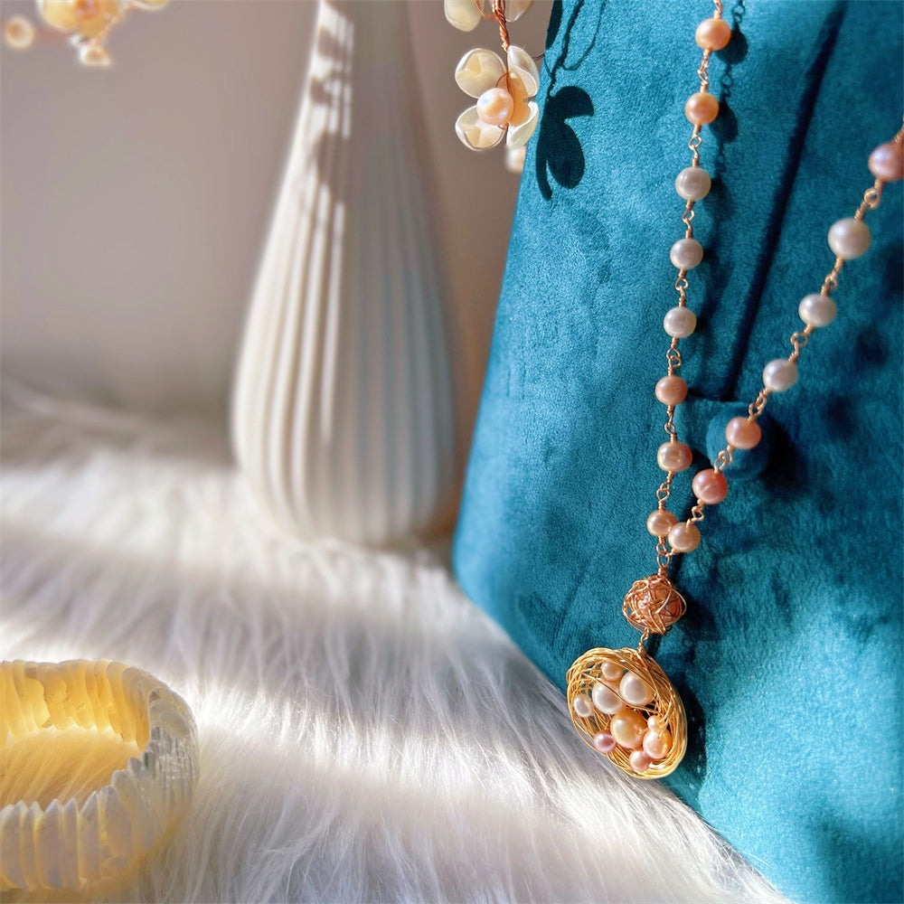 Freshwater Pearl Long Necklace - Big Nest - Akuna Pearls