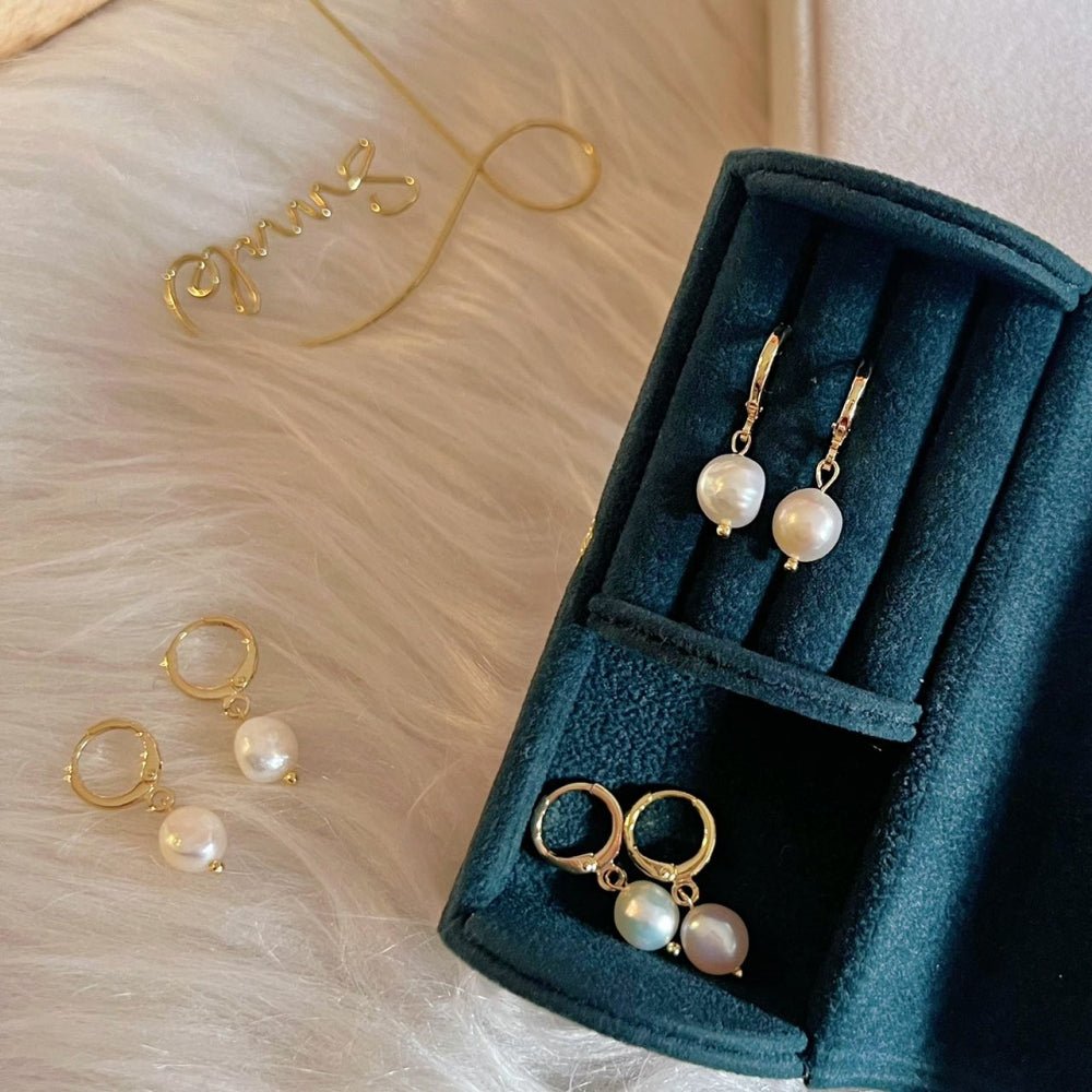 Baroque Pearl Huggie Earrings - Bec - Akuna Pearls