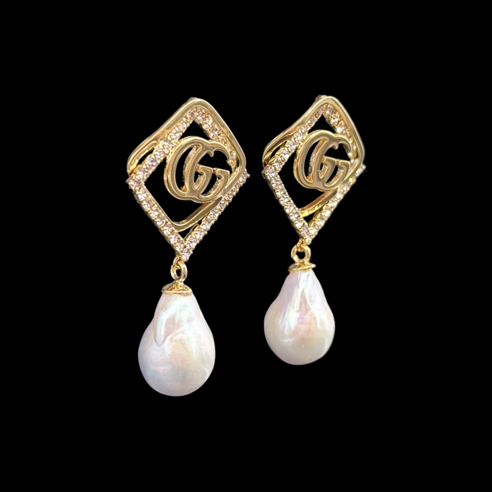 Baroque Pearl Drop Earrings - CG - Akuna Pearls