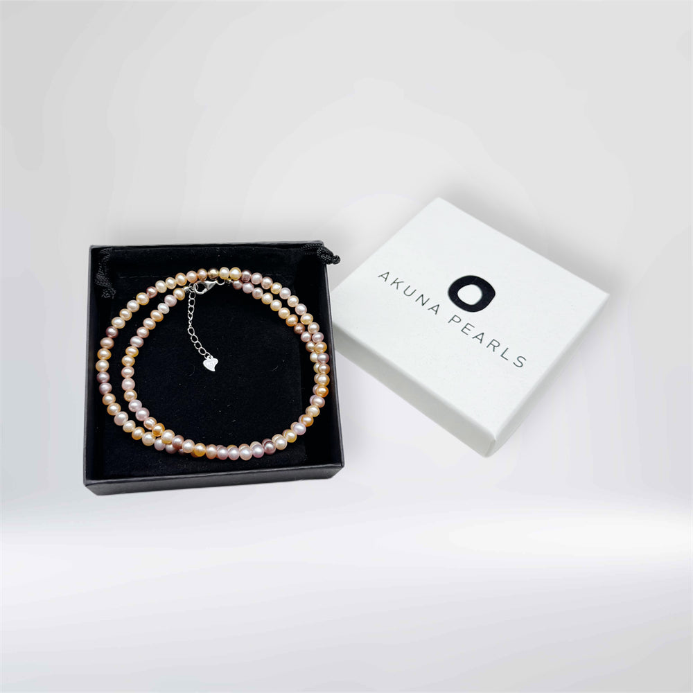 Classic Freshwater Pearl Necklace - Sophia Pink - Akuna Pearls