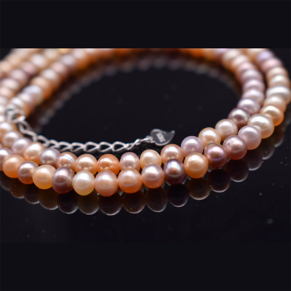 Classic Freshwater Pearl Necklace - Sophia Pink - Akuna Pearls