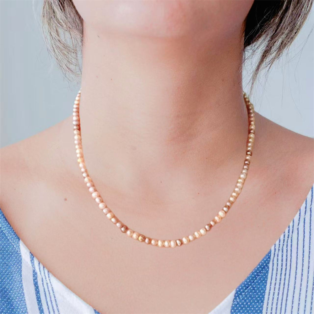 Classic Freshwater Pearl Necklace - Sophia Pink - Akuna Pearls