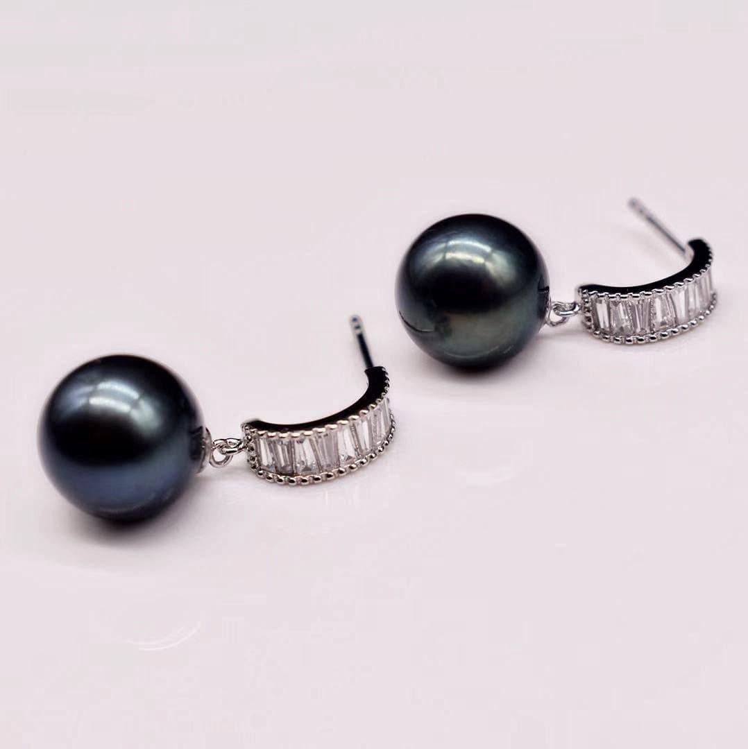 Freshwater Pearl Black Pearl Earrings - Kaileah - Akuna Pearls