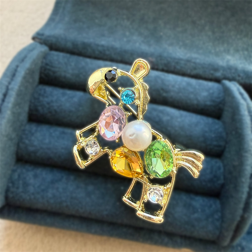 Freshwater Pearl Brooch - Colourful Pony - Akuna Pearls