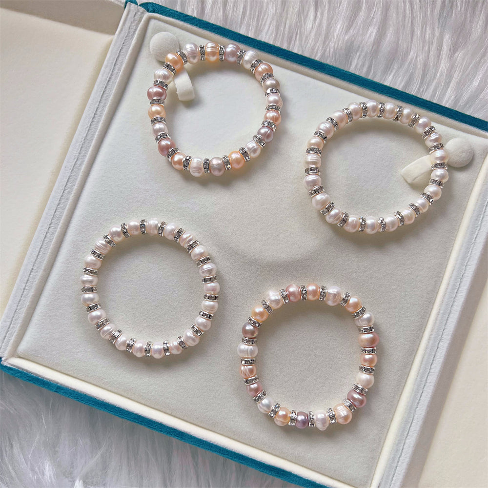 Freshwater Pearl Elastic Bracelet - Cora - Akuna Pearls