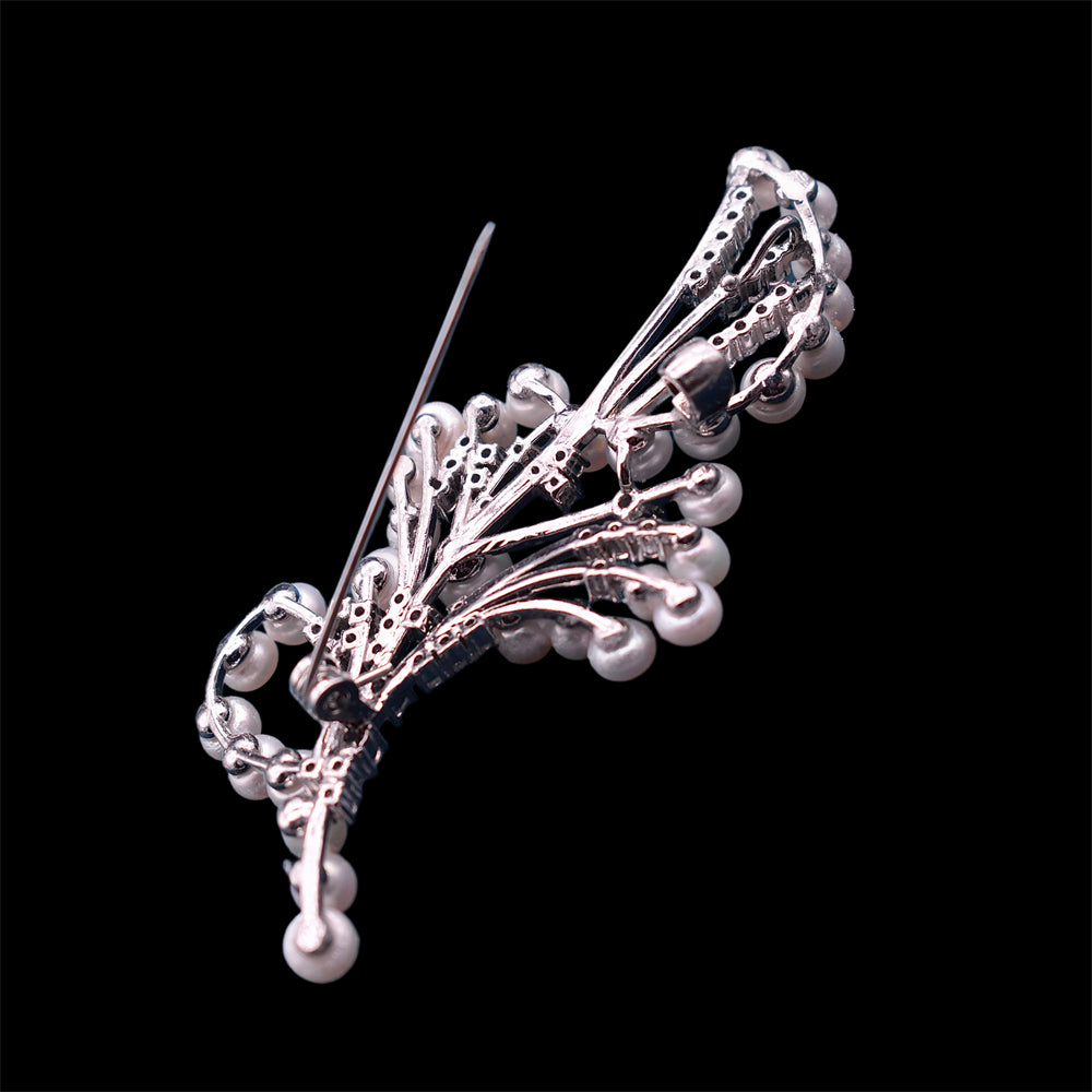 Luxury Freshwater Pearl Brooch - Bouquet Multi Pearls - Gold - Akuna Pearls