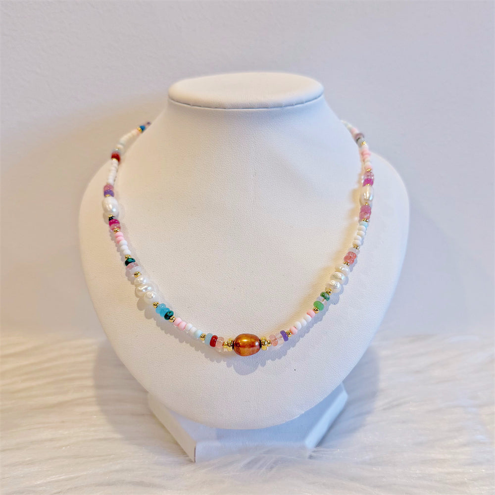 Freshwater Pearl and Gemstone Necklace - Verna - Akuna Pearls