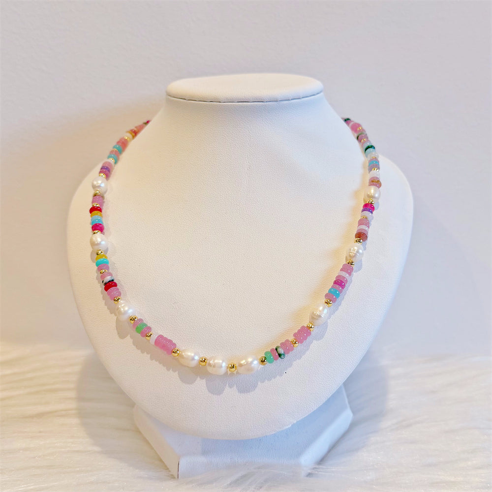 Freshwater Pearl and Gemstone Necklace - Verna - Akuna Pearls