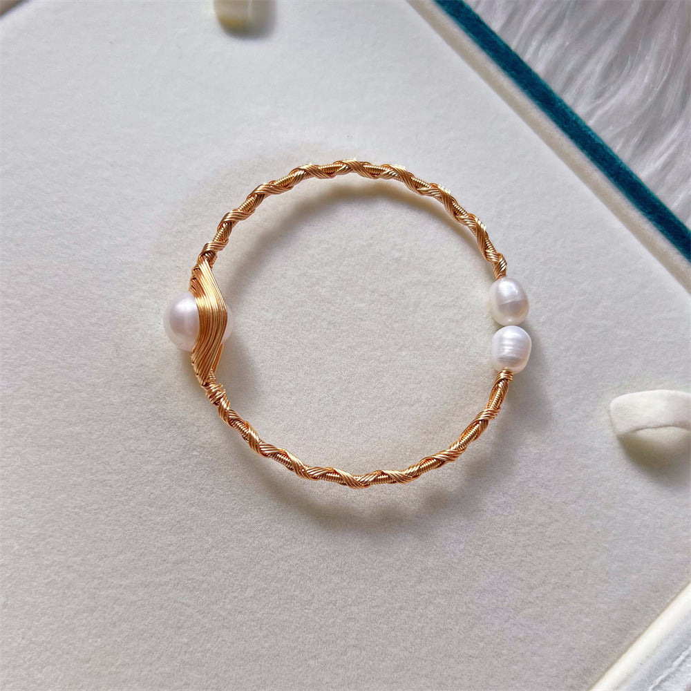 Freshwater Pearl Bangle - Samantha - Akuna Pearls