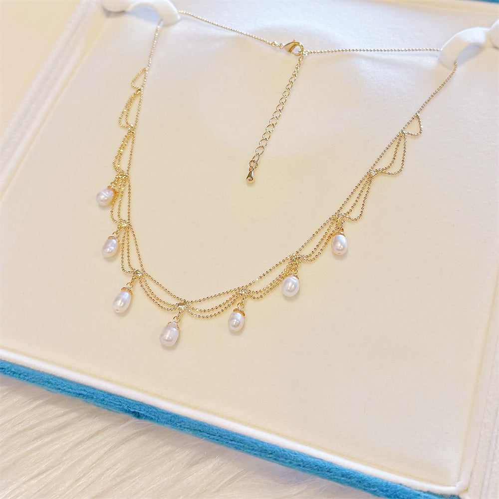 Freshwater Pearl Choker Necklace - Aurelia - Akuna Pearls