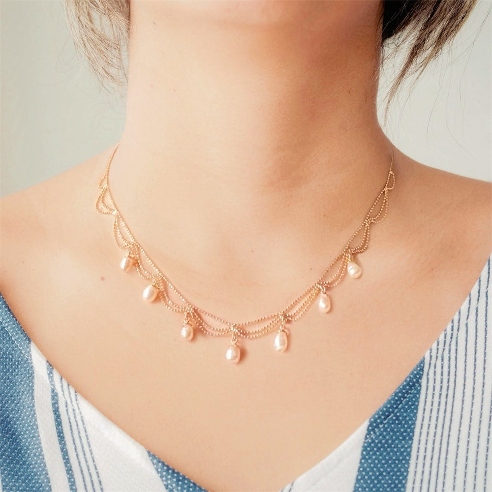 Freshwater Pearl Choker Necklace - Aurelia - Akuna Pearls