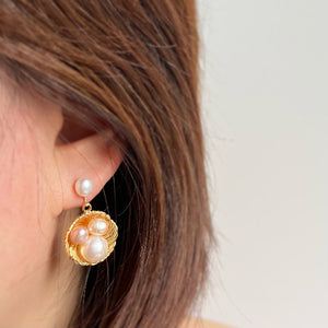 Freshwater Pearl Drop Stud Earrings - Nest - Akuna Pearls