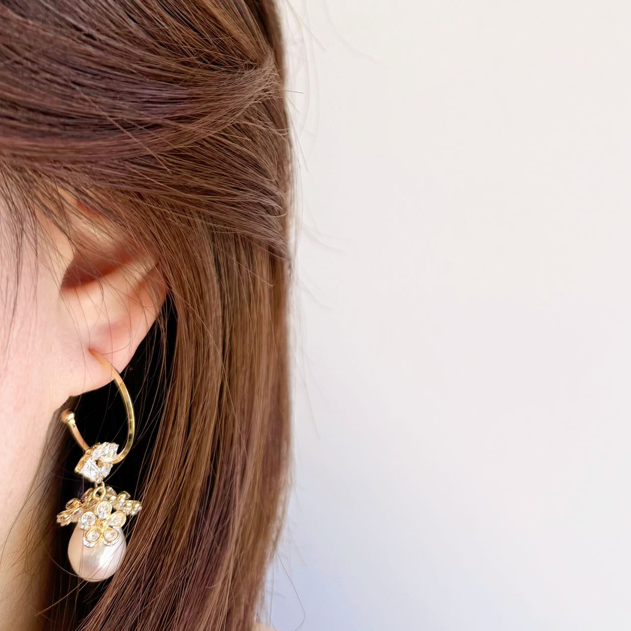 Baroque Pearl Open Hoop Stud Earrings - Blossom - Akuna Pearls