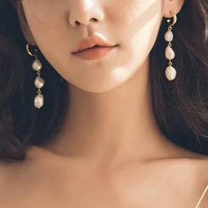 Baroque Pearl Hoop Earrings - Valentina - Akuna Pearls
