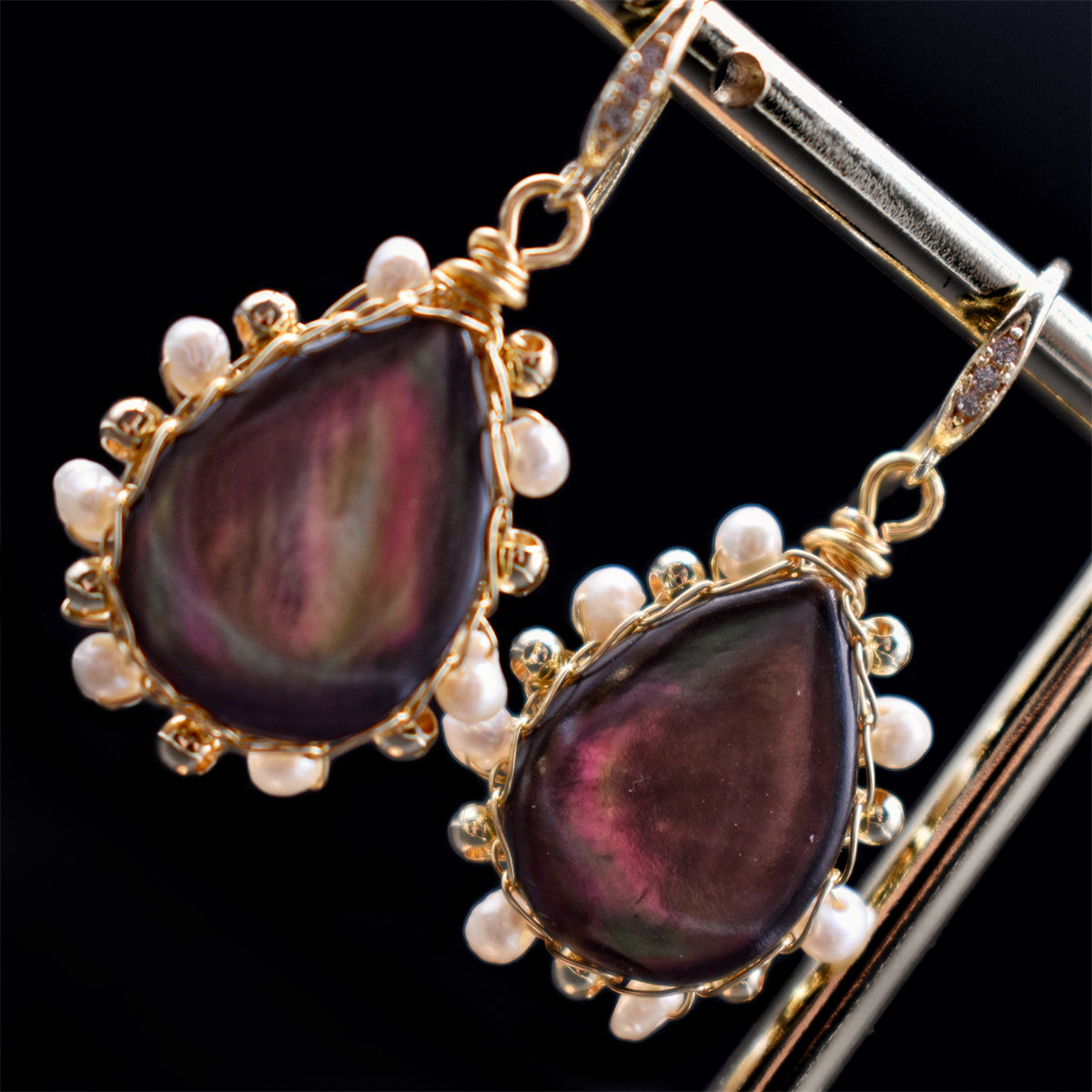 Pearl Shell Hook Earrings - Marilla - Akuna Pearls
