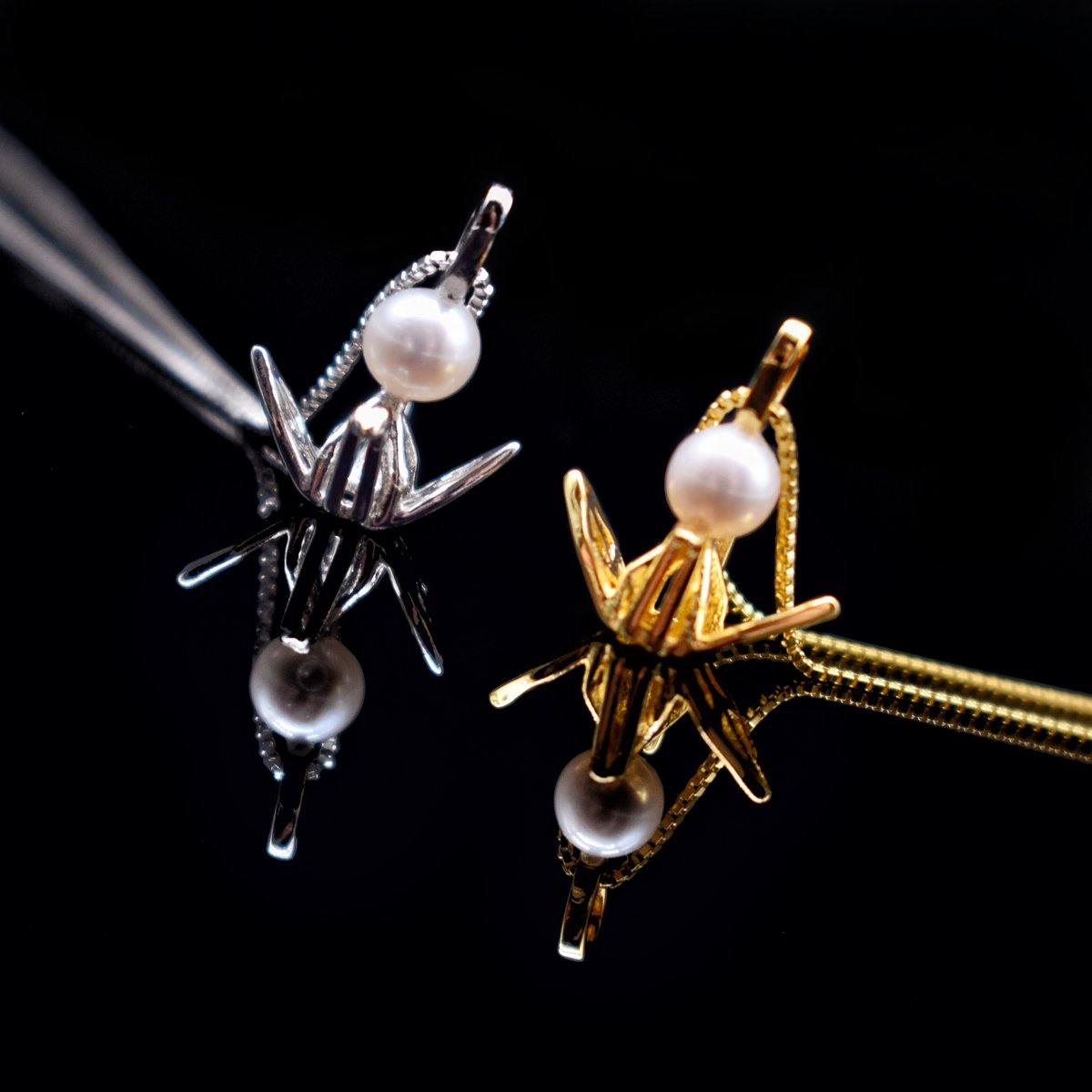 Freshwater Pearl Pendant Necklace - Crane - Akuna Pearls