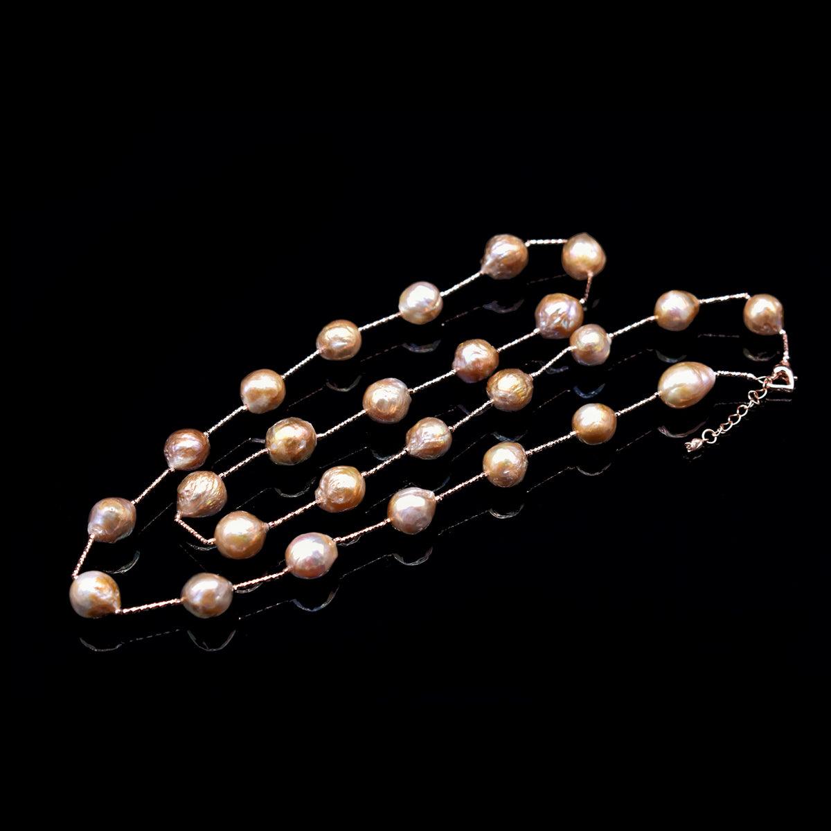 Baroque Pearl Long Necklace - Exquisite - Akuna Pearls