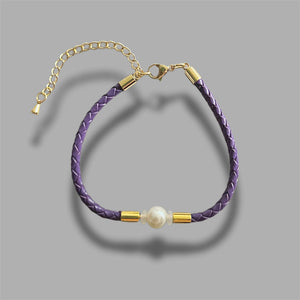 Freshwater Pearl Leather Bracelet - Claire - Akuna Pearls