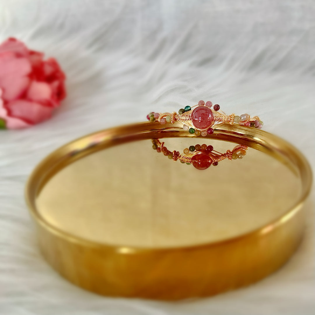 Tourmaline Wire Bangle - Leila - Akuna Pearls