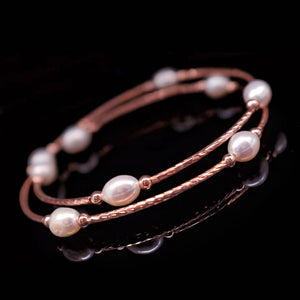 Freshwater Pearl Elastic Stretch Bracelet - Riley - Akuna Pearls