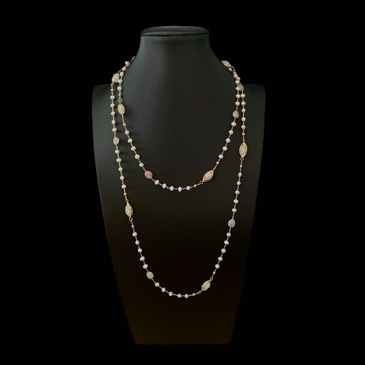 Freshwater Pearl Long Necklace - Roseann - Akuna Pearls
