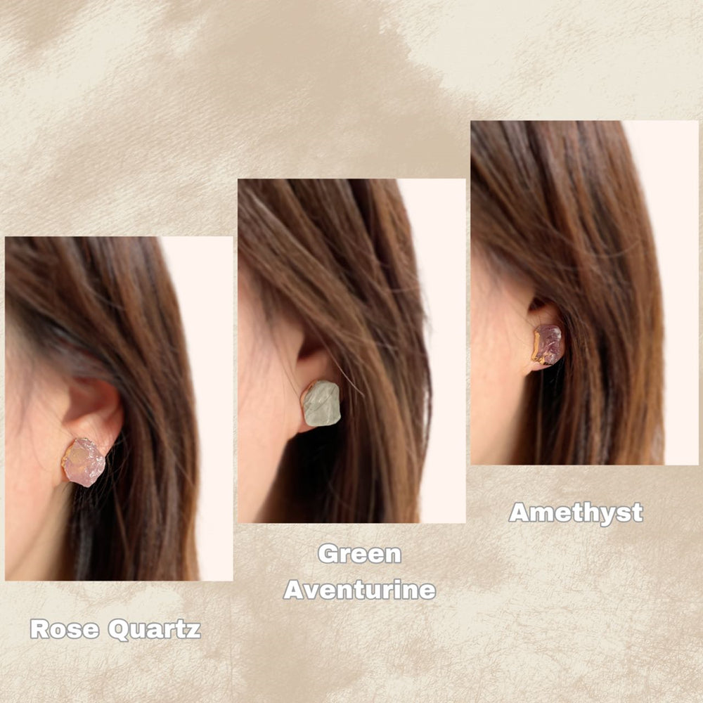 Gemstone Stud Earrings - Sook - Akuna Pearls