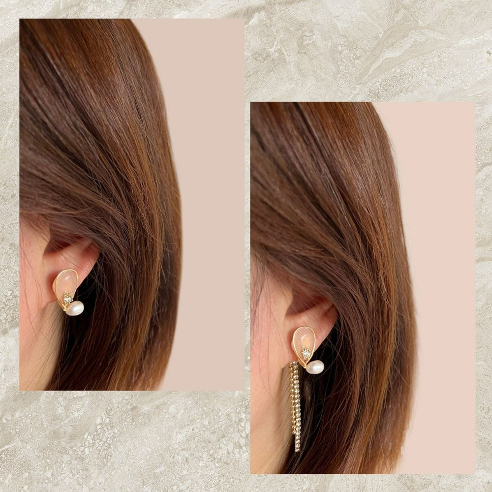 Freshwater Pearl Jacket Earrings - Butterfly - Akuna Pearls