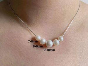 Freshwater Pearl Floating Necklace - Minimalism - Akuna Pearls