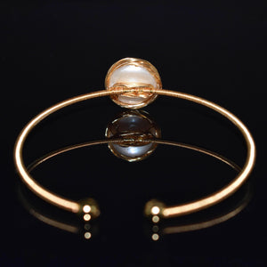Baroque Pearl Bangle - Gold Edge - Akuna Pearls