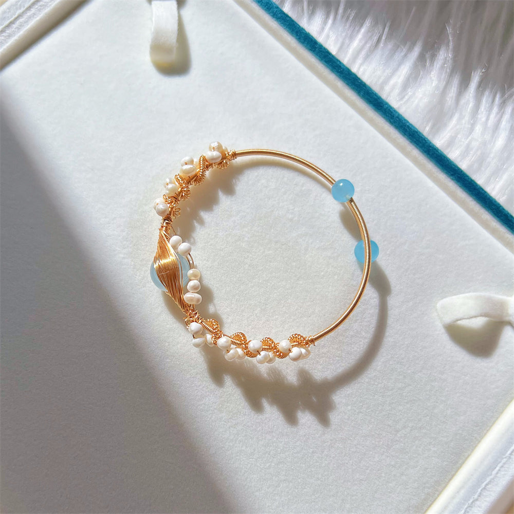 Freshwater Pearl Bangle - Leila - Akuna Pearls
