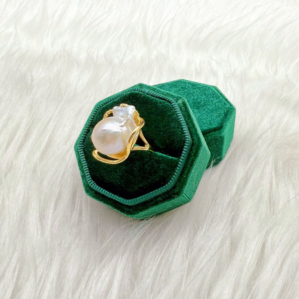 Baroque Pearl Adjustable Gold Ring - Ego - Akuna Pearls