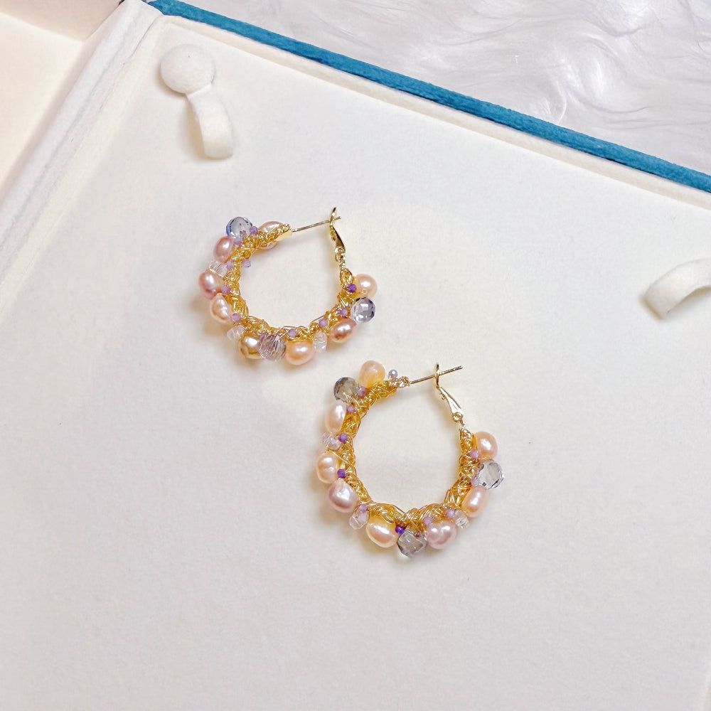 Baroque Pearl Hoop Earrings - Hanako - Akuna Pearls