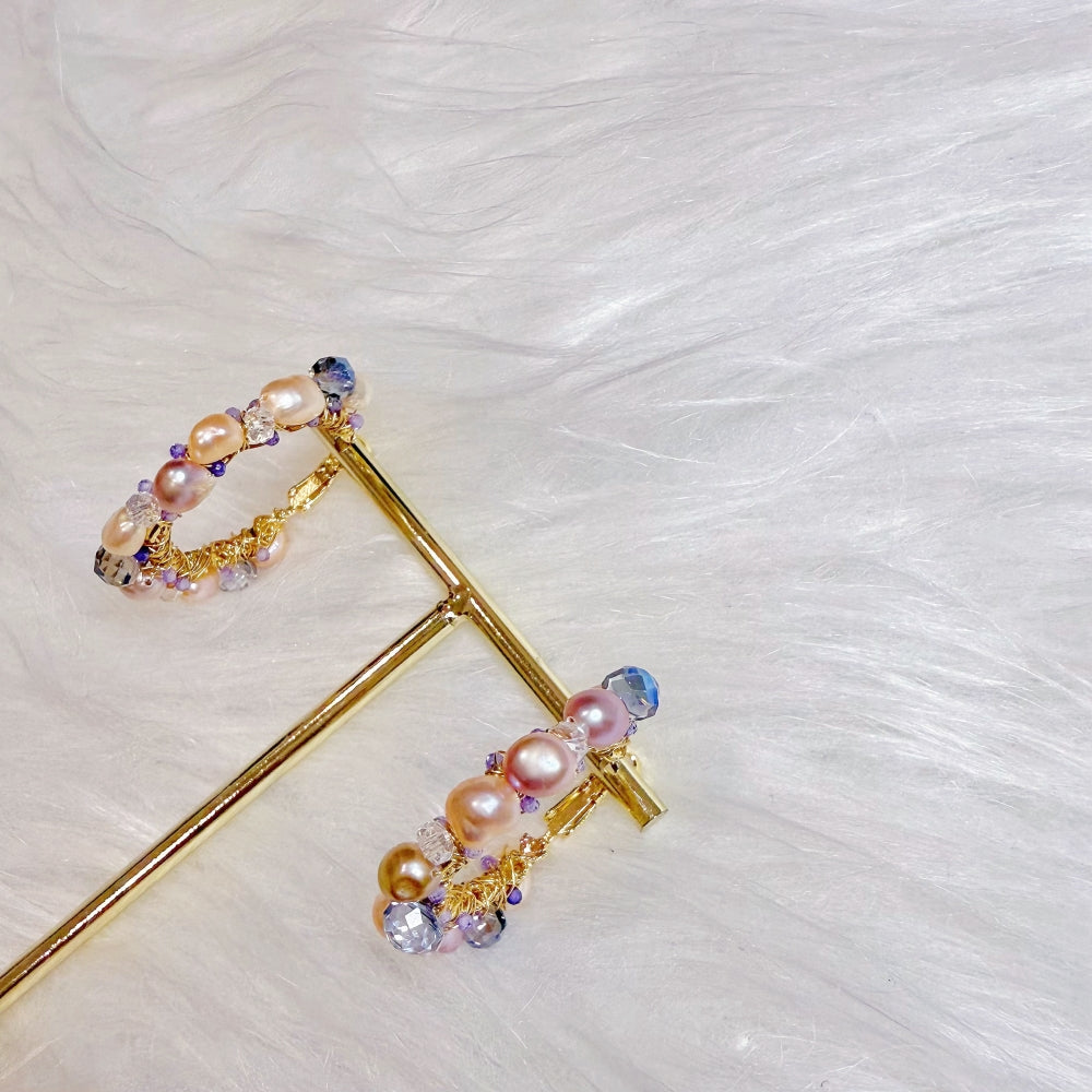 Baroque Pearl Hoop Earrings - Hanako - Akuna Pearls