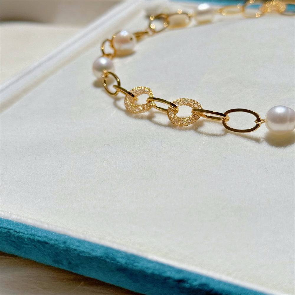 Baroque Pearl Oval Cable Chain Necklace - Rama - Akuna Pearls