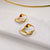 Minimal Waterproof Hoop Earrings - Chunky Lines Plain - Akuna Pearls