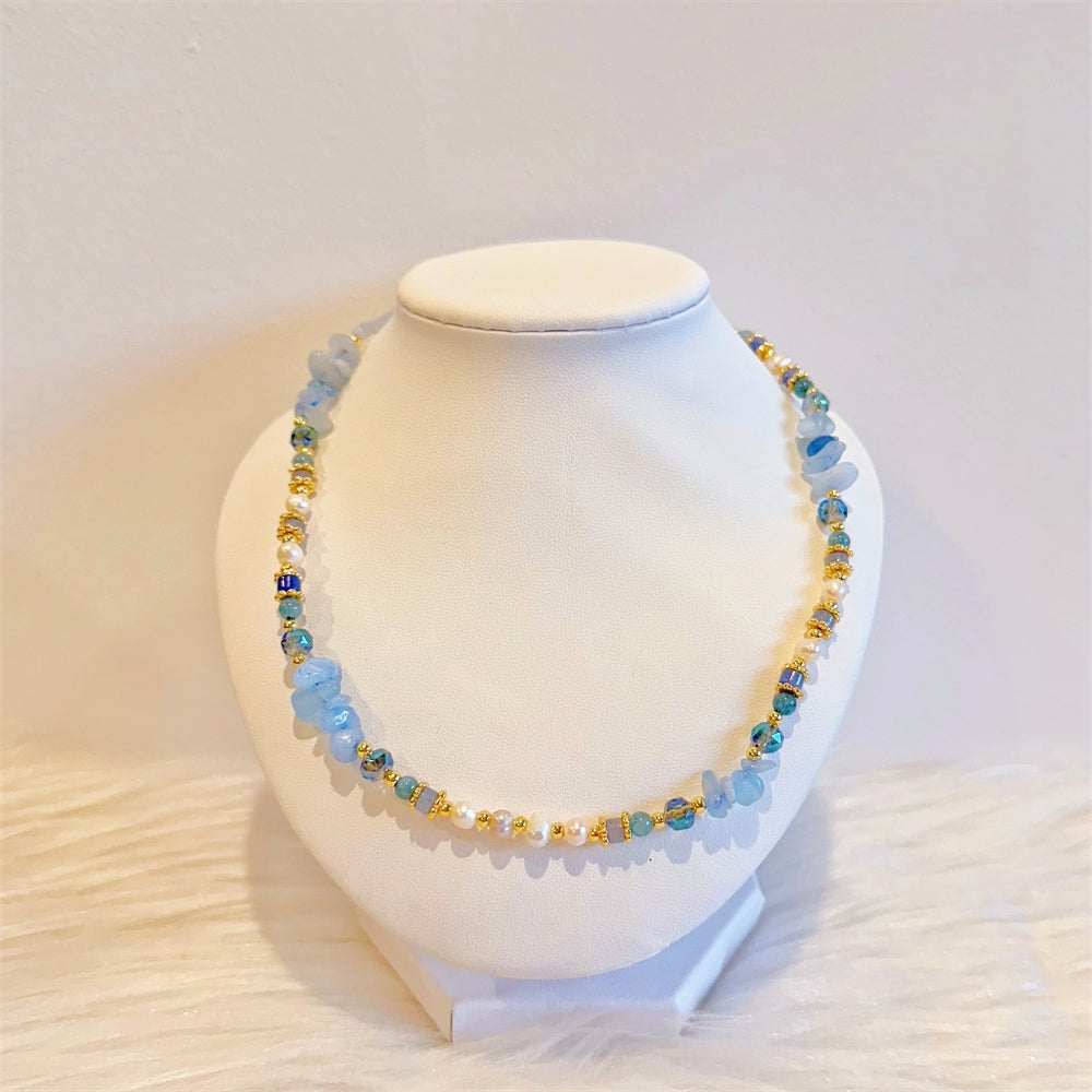 Freshwater Pearl and Gemstone Necklace - Verna - Akuna Pearls
