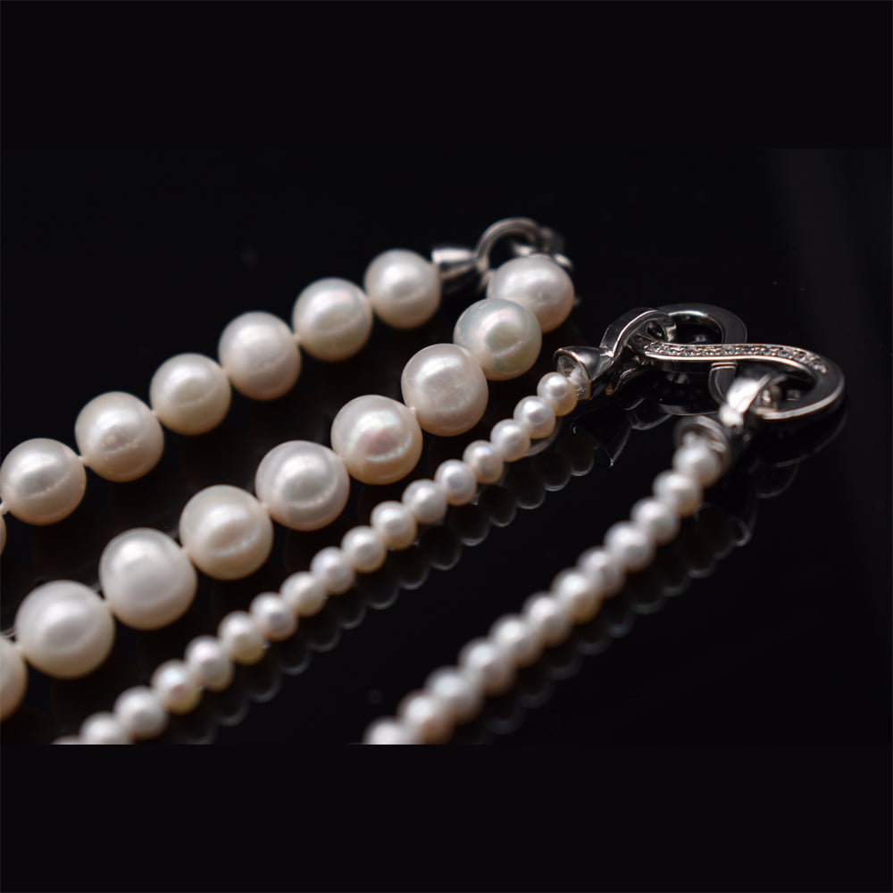 Classic Freshwater Pearl Double-Strand Necklace - Hayley - Akuna Pearls