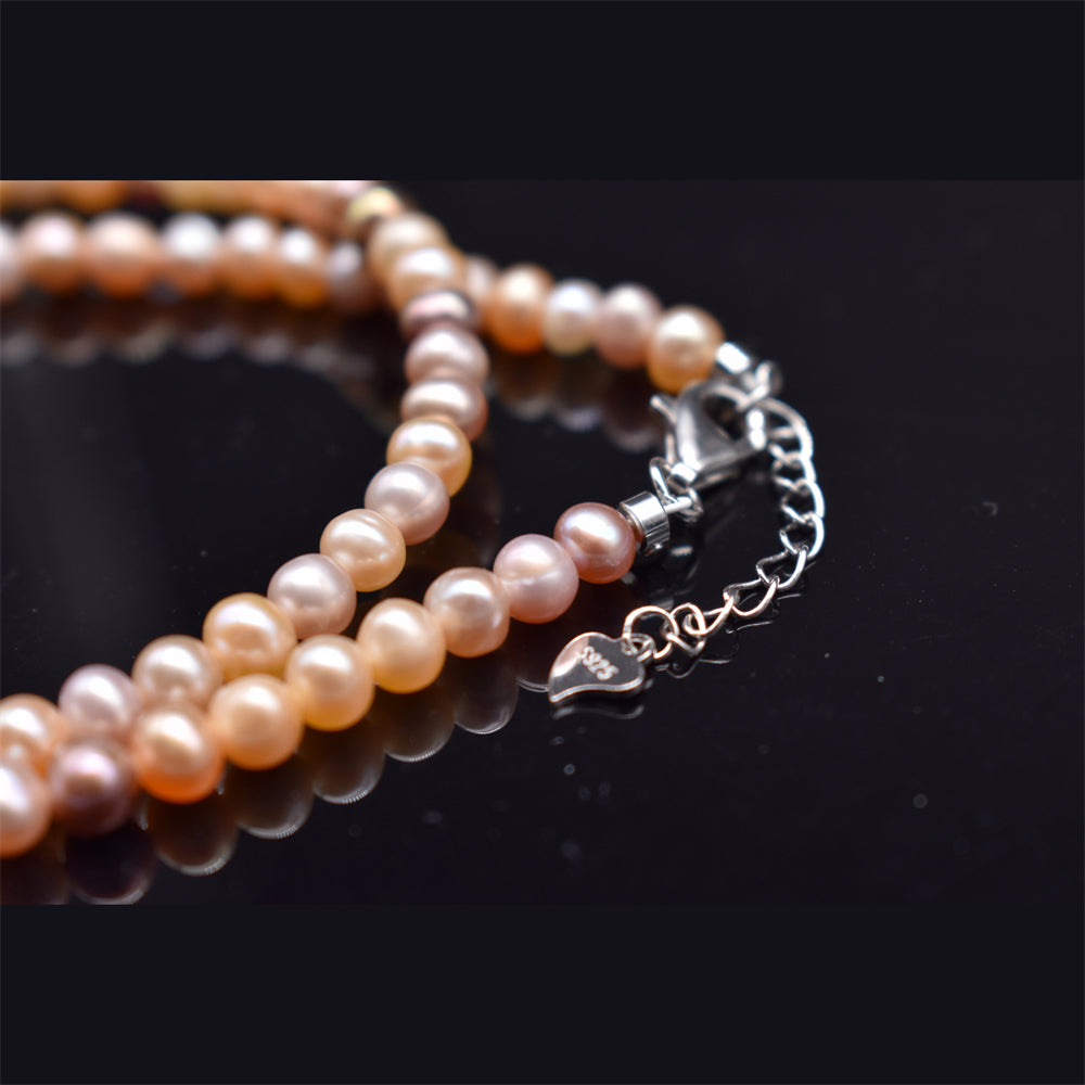 Classic Freshwater Pearl Necklace - Sophia Pink - Akuna Pearls