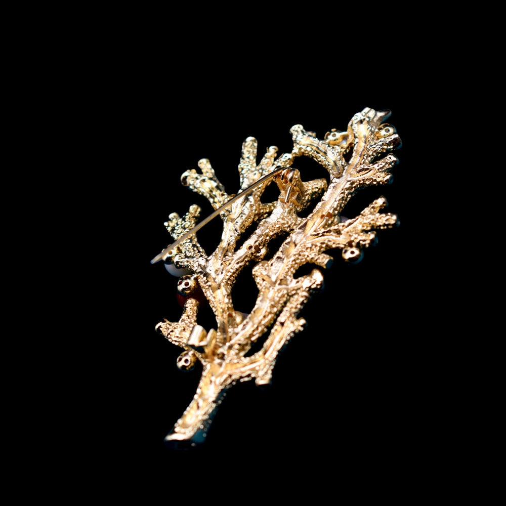 Collector's Freshwater Pearl Brooch - Coral Tree