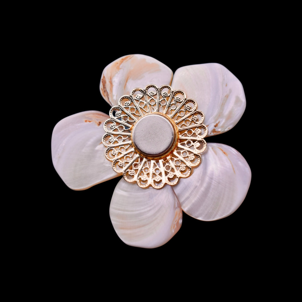 Collector's Freshwater Pearl Brooch - Mother of Pearl Sandwort Large