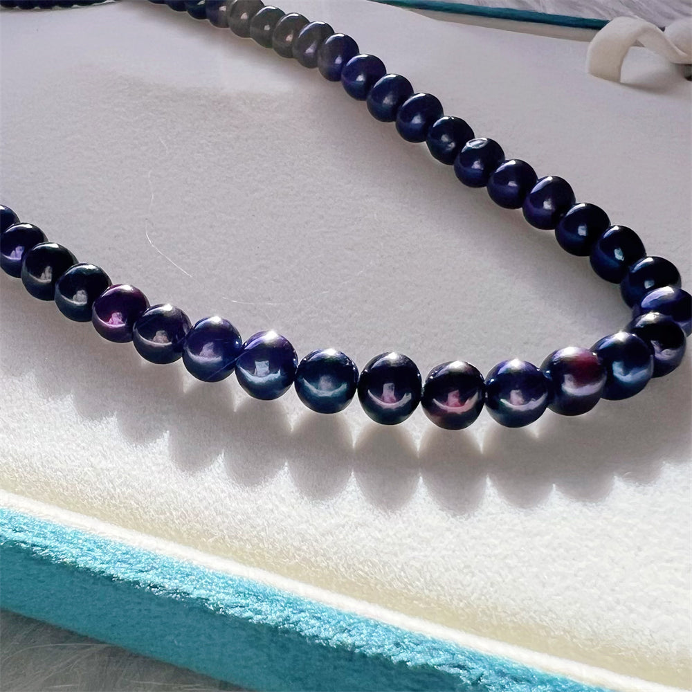 Classic Freshwater Pearl Black Pearl Necklace - Eleanor - Akuna Pearls