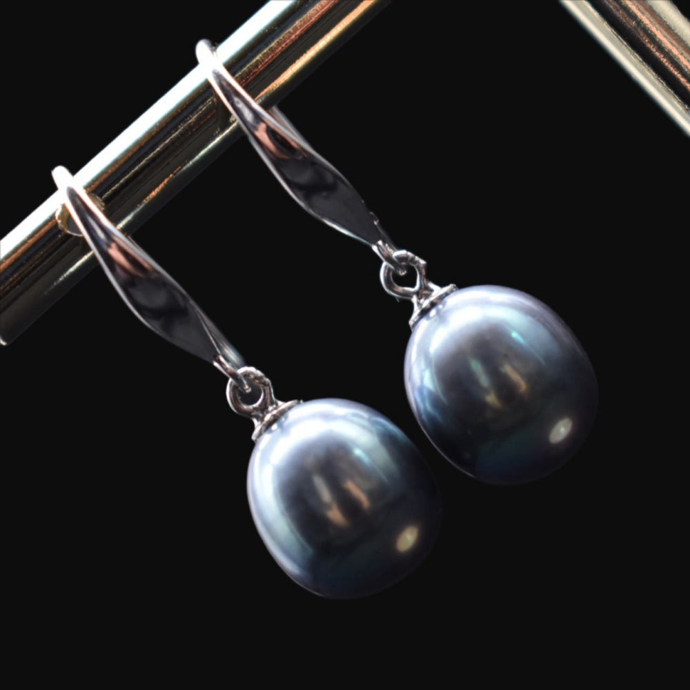Freshwater Pearl Black Pearl Earrings - Zana - Akuna Pearls