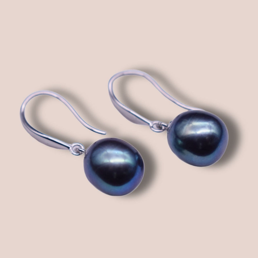 Freshwater Pearl Black Pearl Earrings - Zana - Akuna Pearls