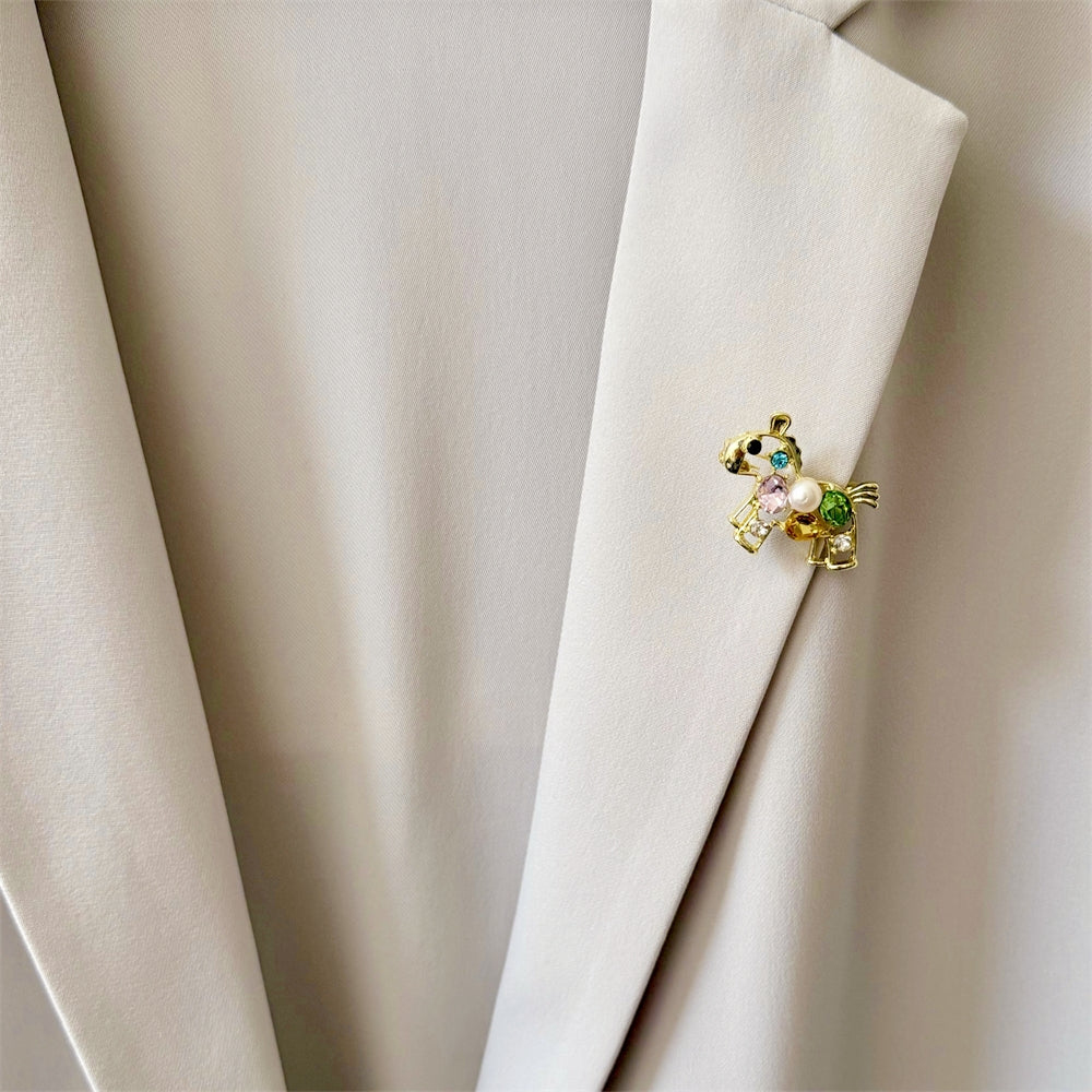 Freshwater Pearl Brooch - Colourful Pony - Akuna Pearls