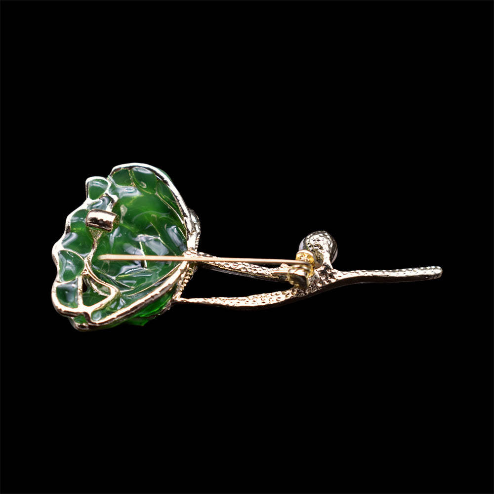 Freshwater Pearl Brooch - Green Lotus - Akuna Pearls