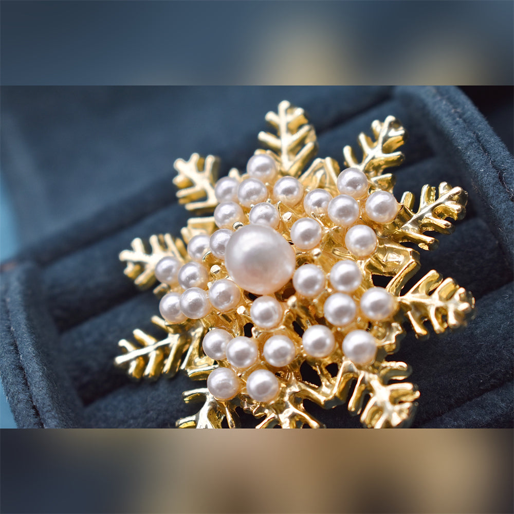 Freshwater Pearl Brooch - Snowflake - Akuna Pearls