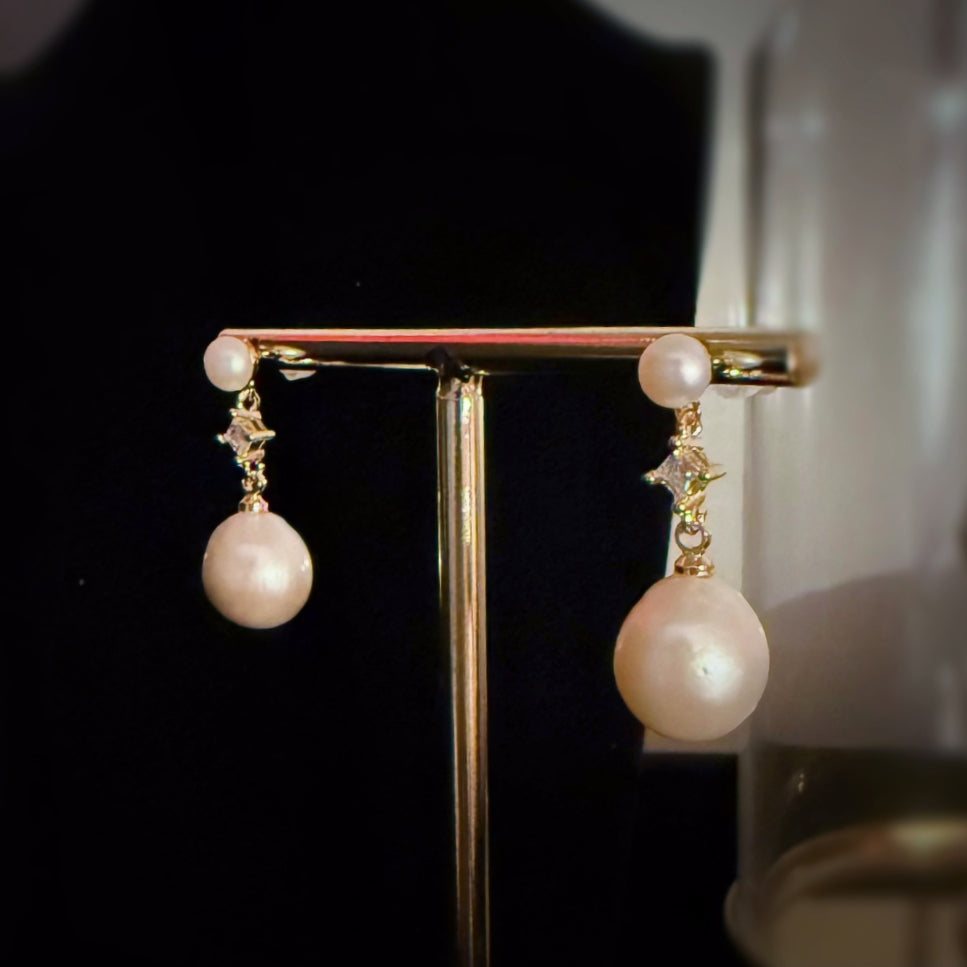 Freshwater Pearl Drop Earrings - Jane - Akuna Pearls