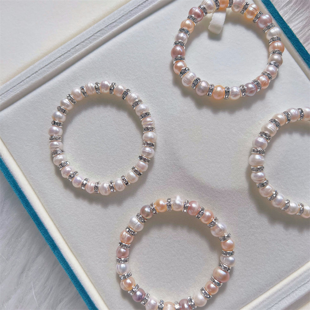 Freshwater Pearl Elastic Bracelet - Cora - Akuna Pearls