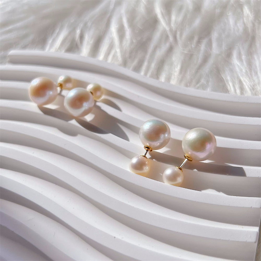 Freshwater Pearl Stud Earrings - You & Me - Akuna Pearls