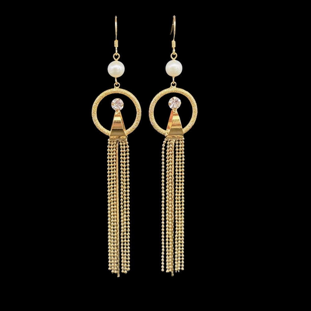 Freshwater Pearl Gold Wiring Dangle Hook Earrings - Charelle - Akuna Pearls